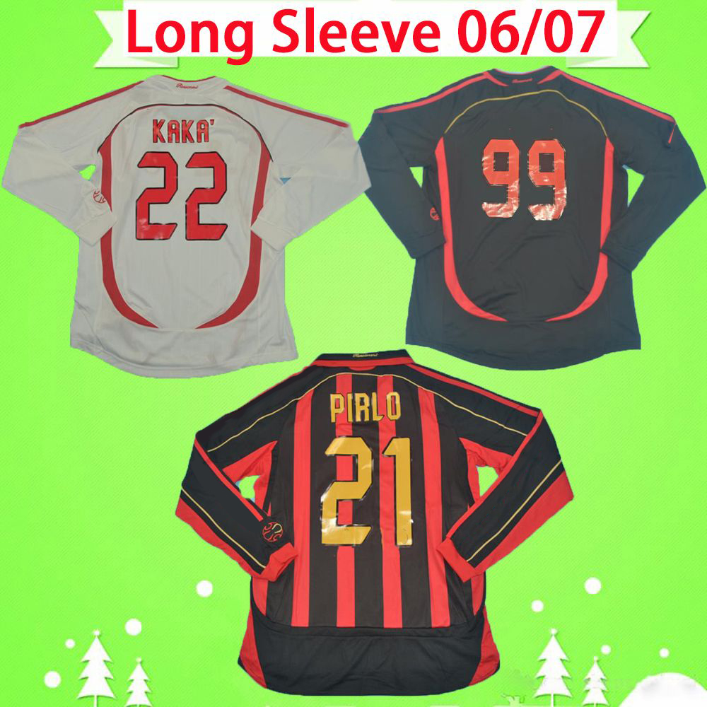 

Long sleeve 2006 2007 Retro soccer jerseys full vintage football shirt 06 07 classic ac Maglia da calcio MALDINI MILANS PIRLO SEEDORF Training uniform home away third