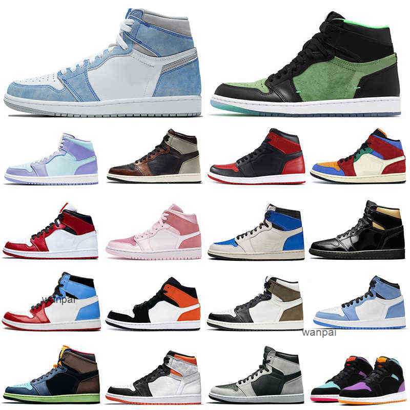 

Cheaper 1s men basketball shoes 1 University Blue Obsidian Bred Shadow Digital Pink women mens trainers sports sneakers Walking Jogging, 1s ight smoke grey 1