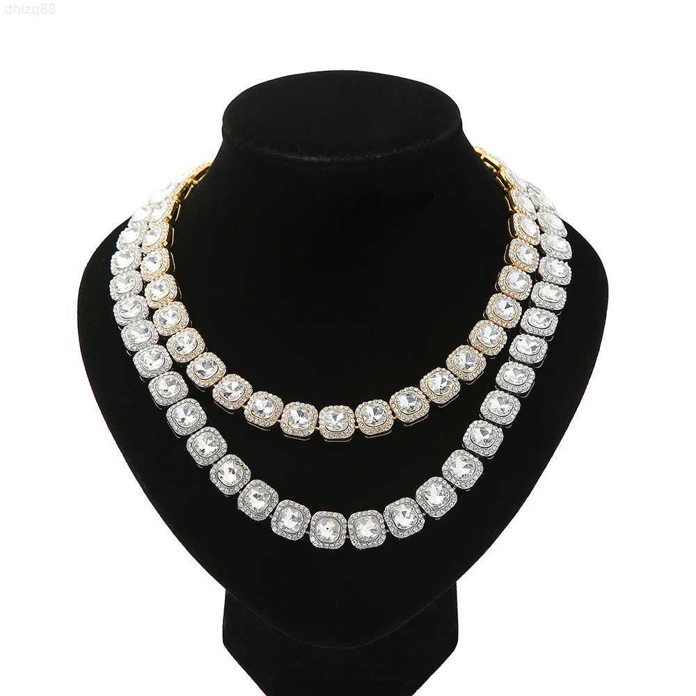 

European American Rock Candy Necklace American Street Cuban Chain Rap Ins Diamond Set Zircon Hip Hop Hiphop Couple Accessories