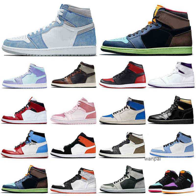 

Lower Price 1s men basketball shoes 1 University Blue Obsidian Shadow Light Smoke Grey women mens trainers sports sneakers, 1s military blue