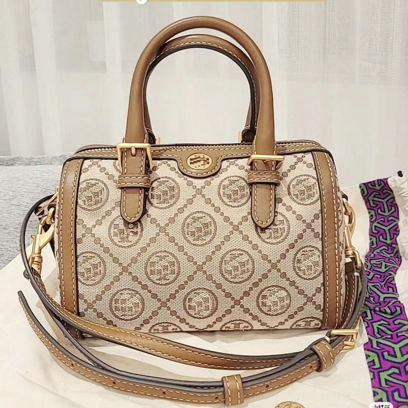 

New Women's Bag tb New Old Flower Qin Score Bag Boston Tote Bag One Shoulder Crossbody Handbag Drawstring Bucket Bag, Picture color