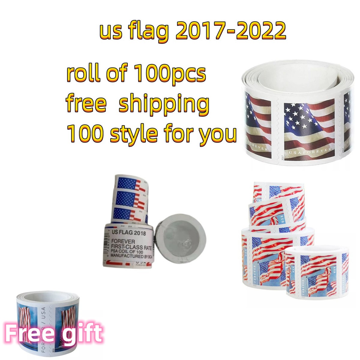 

US FLAG Stamp Garden full of flowers DAY Party Mail Supply First Class Rate Booklet Pane of Envelopes Letters Postcard 100pcs, Stamps