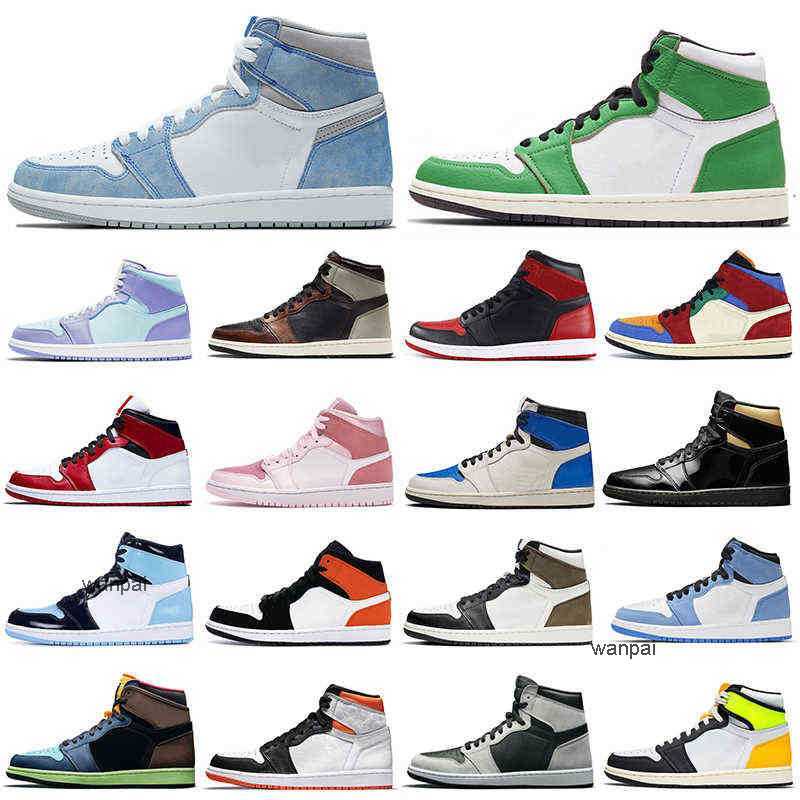 

High Quality 1s men basketball shoes 1 Hyper Royal Banned Bred Shadow Chicago women mens trainers sports sneakers Walking Jogging, 1s mid se blue great