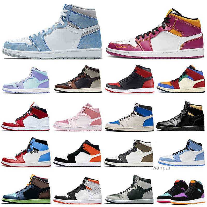 

Newest Discount 1s men basketball shoes 1 University Blue Obsidian Bred Shadow Digital Pink women mens trainers sports sneakers, 1s university blue