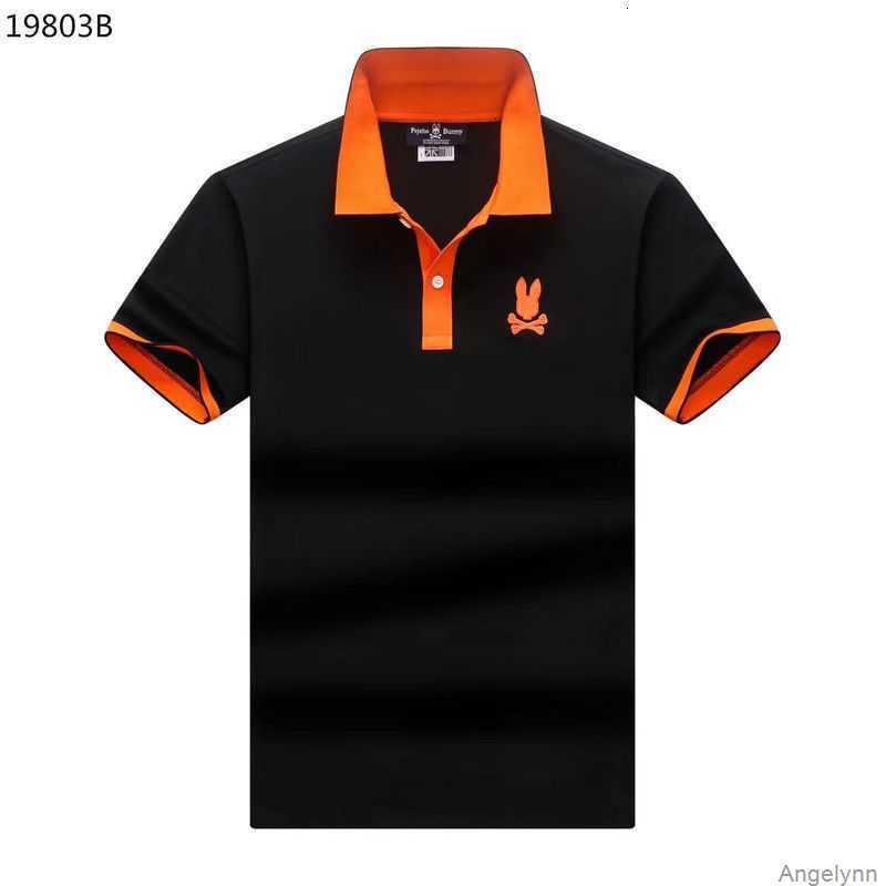 

2023 Summer New Psycho Bunny Polo Shirt t Skull Rabbit Embroidered Collar Versatile Fashion Brand Men's Short Sleeves Lbuc, White