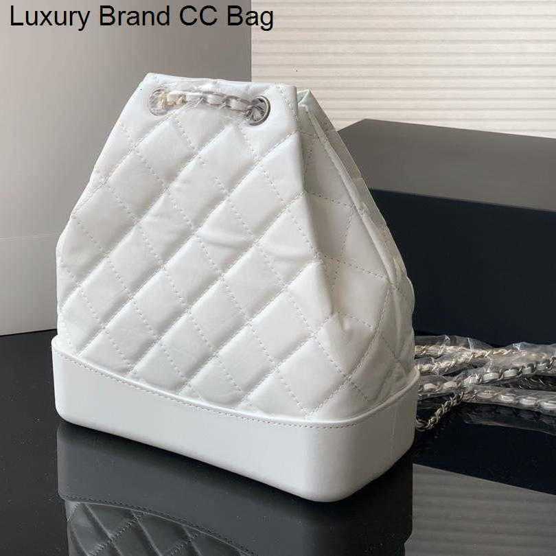 

Backpack Style France Womens Vintage Drawstring Backpack Bags Calfskin CC Classical Quilted Aged Silver Hardware Chain Crossbody Shoulder Designer Handbags 23X2, Beige