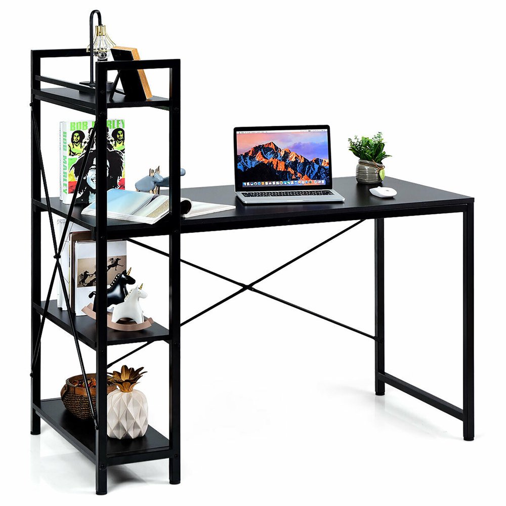 

47 5 Computer Desk Writing Desk Study Table Workstation With 4-Tier Shelves
