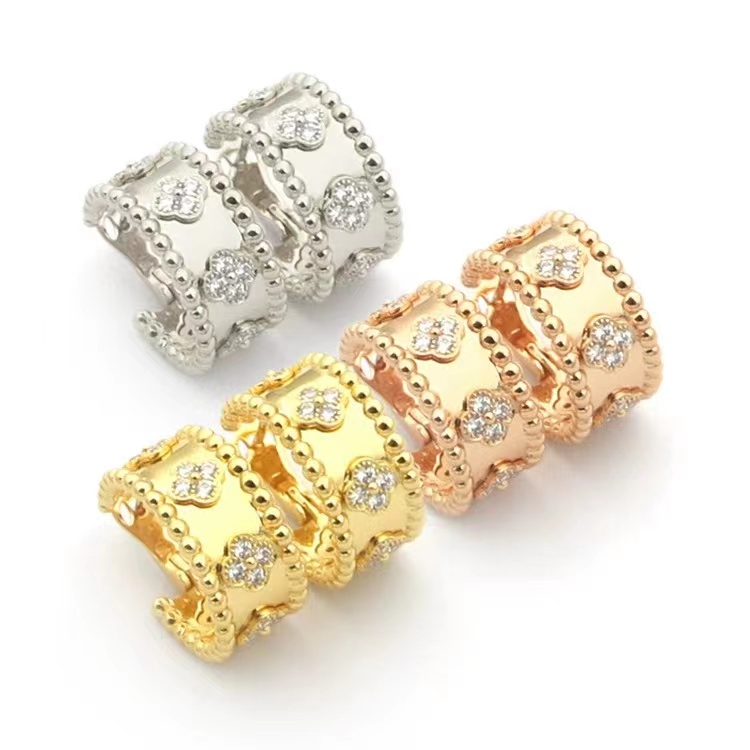 

Brand designer earrings for women's new luxury Four leaf clover earrings High quality 18k gold earrings