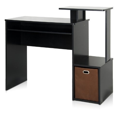 

Econ Multipurpose Home Office Computer Writing Desk with Bin, Black, Keyboard Trays, CPU Storage, Drawer