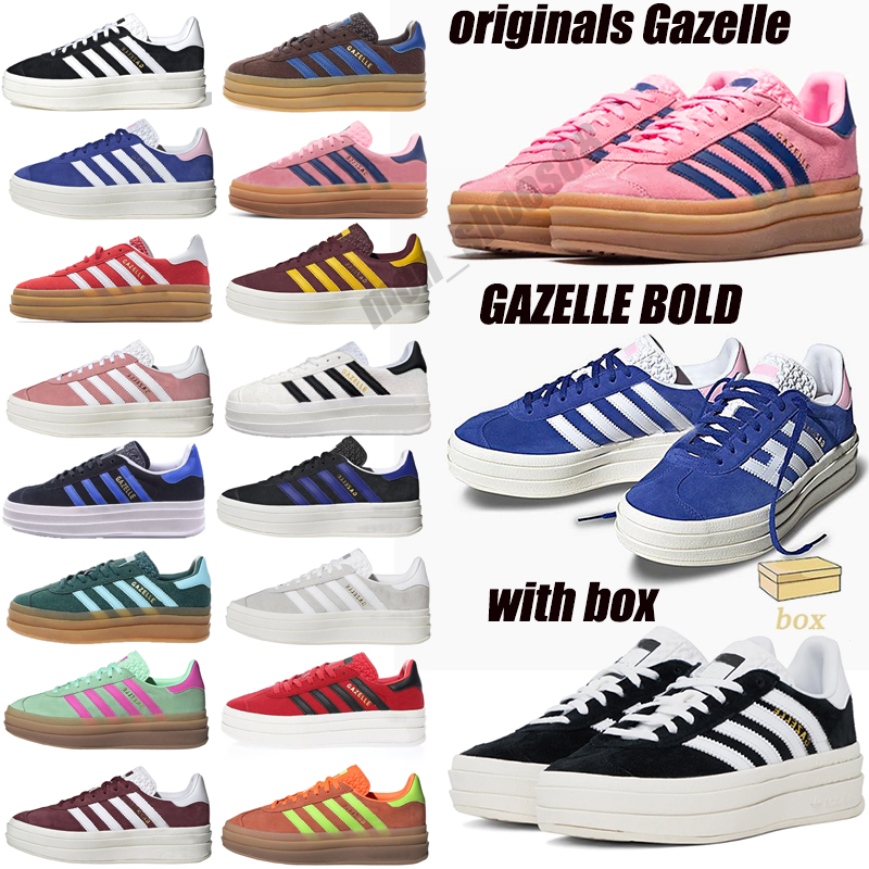 

WITH BOX Gazelle Bold casual shoe designer Luxury trainer White Black Solar Orange Green Red White Lucid Blue Pink Green Sports Sneakers 36-40, Coffee