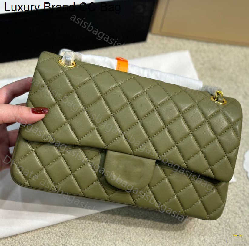 

purses Bags CC Cross body Cross Luxury Chain Body Designer classic Plaid Flap CF Caviar Handbag Cowhide Leather CC solid color Women Purses lady messenger bag 1, Red 25cm