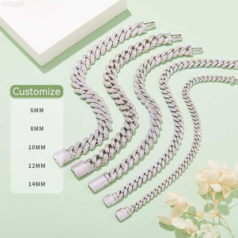 

Custom 925 Sterling Silver Gra Certified Diamond Vvs d Color Iced Out Hip Hop Jewelry Moissanite Cuban Chain