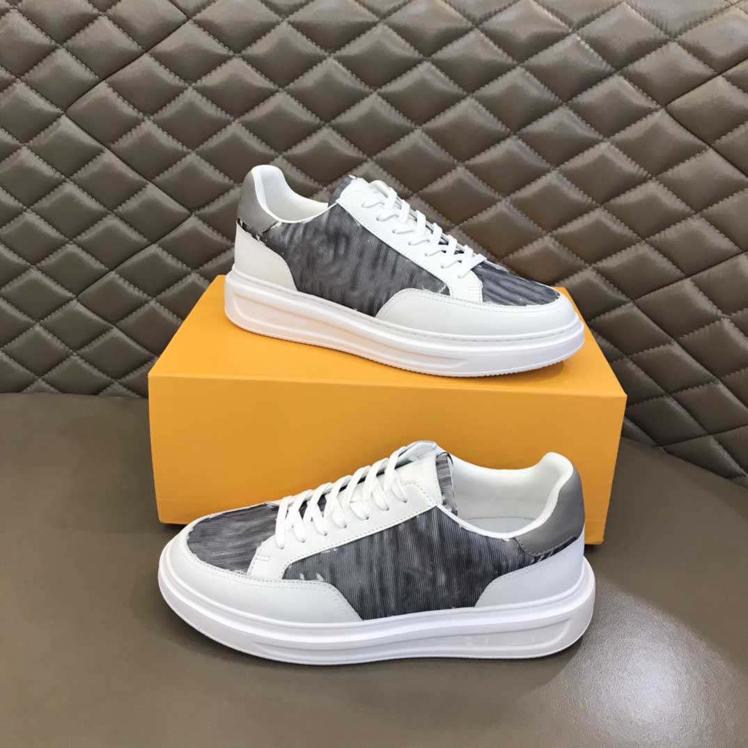 

top quality Casual Shoes Luxury brand men's shoes casual printed embroidery fashion travel leather lace-up sneakers flat letters women's platform sneakers., Grey