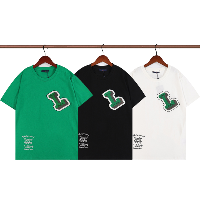 

Summer paris Mens T Shirts designer tee luxury flocking letter tshirt t shirt Classic fashion green womens short Sleeve casual cotton t-shirt tops, Black