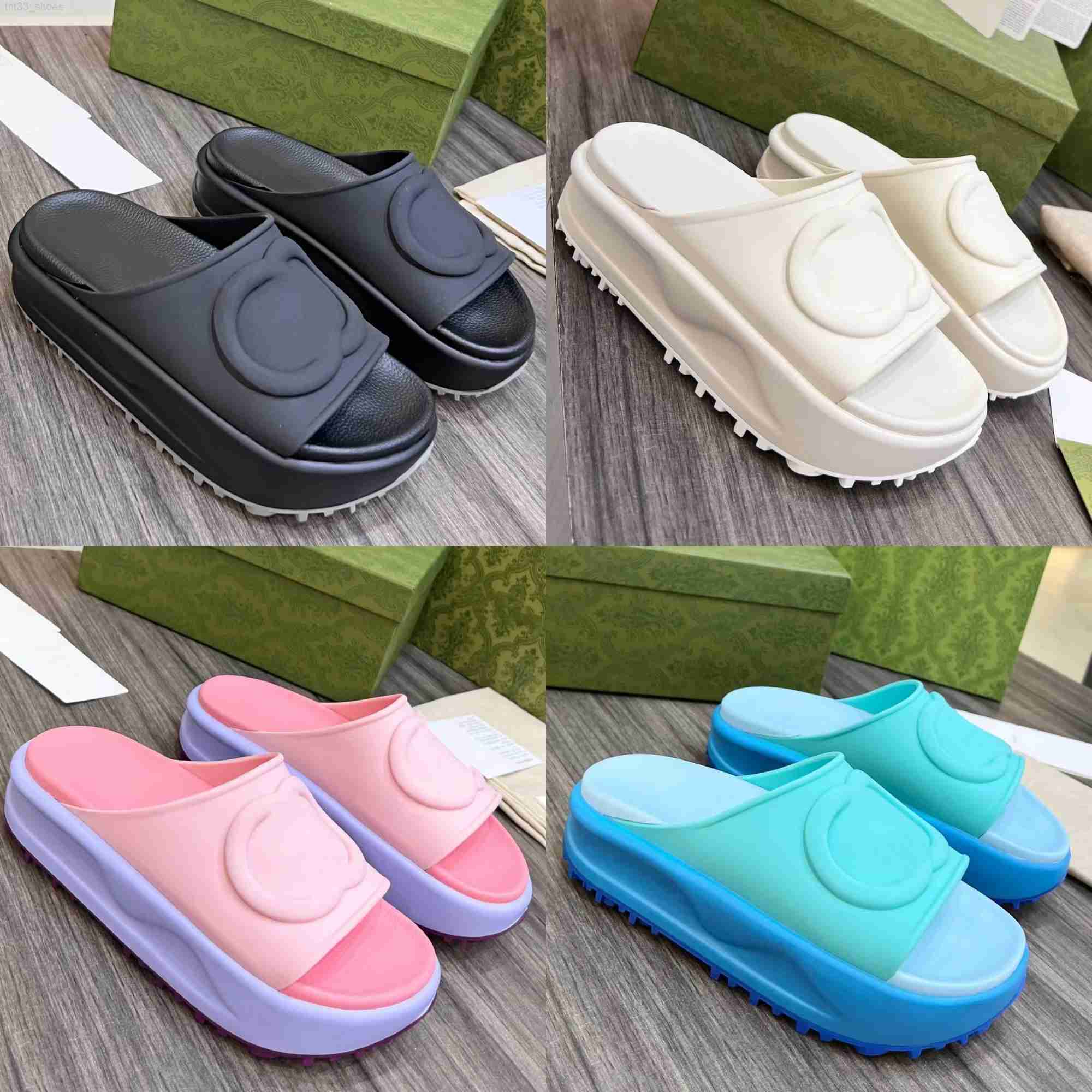 

Slipper Sandal Home slipper Beach flip-flops new Macaron thick non-slip soft soles fashion G women, Color1