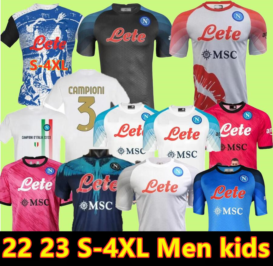 

Xxxl 4xl Maradona 22 23 Napoli Soccer Jerseys Naples Face Game Special Football Shirt 2023 Koulibaly Uniform Kvaratskhelia Osimhen, Orange