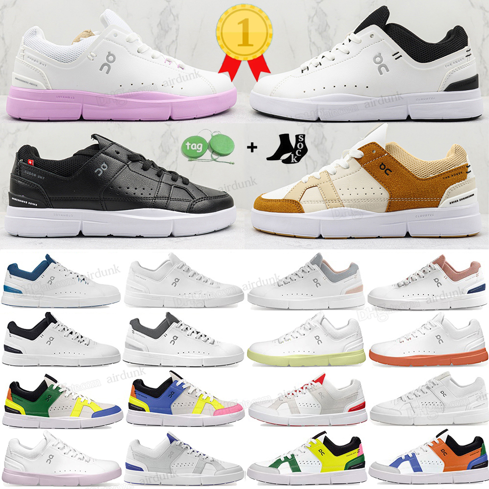 

on cloud shoes for men womens Casual The Roger Clubhouse x Federer Triple White Indigo Forest Tennis Advantage Sneakers Almond sand grey low Leather Trainers 36-45