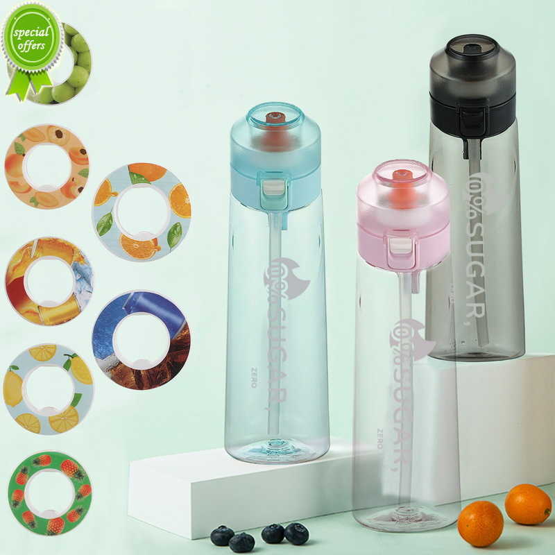 

Air Flavored Water Bottle Scent Up Water Cup New Sports Water Bottle Suitable for Outdoor Sports Fitness Fashion Water Cup, 650ml-black1 1pc