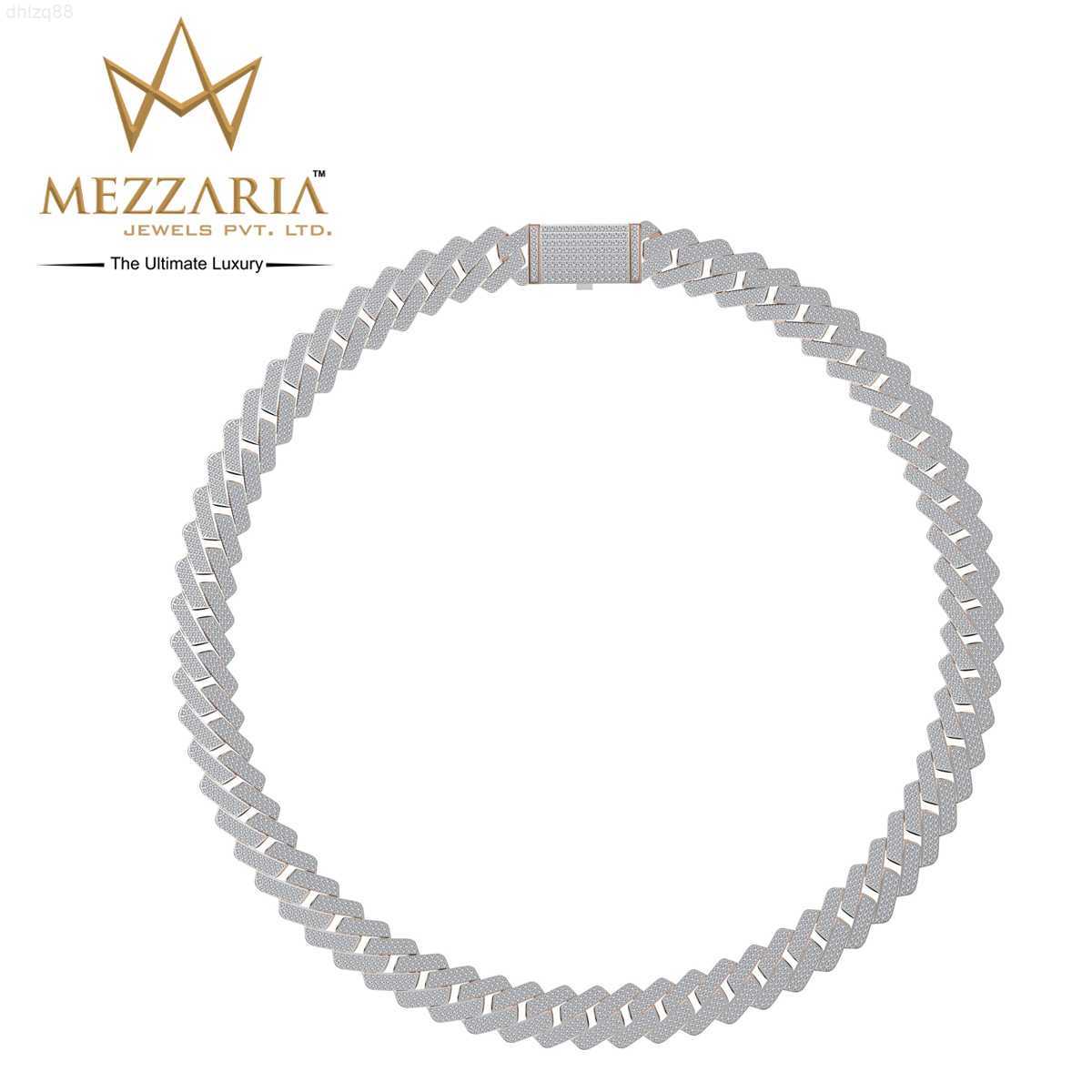

High Quality Product 18k 14k Gold Natural Iced Out Diamond Hip Hop Jewelry Cuban Chain Link Cuban Necklace