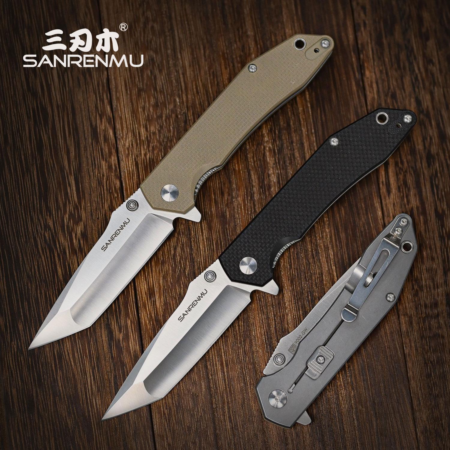 

Tools SANRENMU Outdoor Pocket Folding Knife 12C27 Blade G10 Handle Camping Hunting Survival Rescue EDC Tool knives SRM 9001/9002