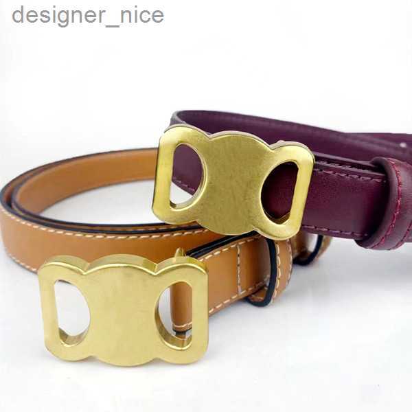 

Fashion Smooth Buckle Belt Retro Design Thin Waist Belts for Men Womens Width 2.5CM Genuine Cowhide 3 Color Optional High Quality