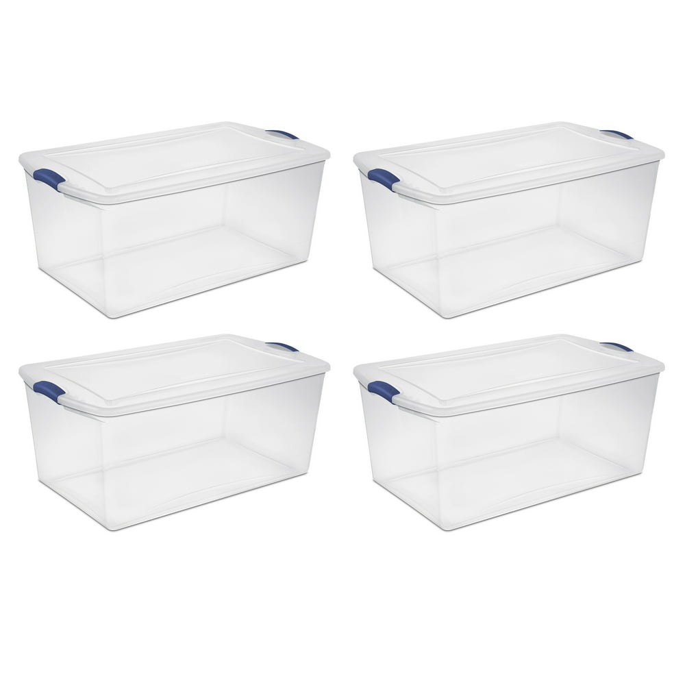 105 Qt Latch Box Plastic, Stadium Blue, Set of 4-image-863847771