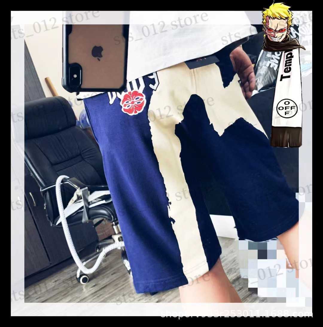 

Men' Shorts 2023 Summer New Evis Navy Large M Print Loose Casual Split Sport Pants T230508, Black