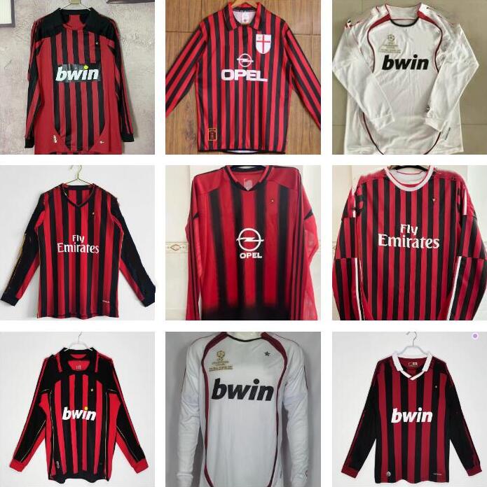 

Long sleeve ac MILANS Retro soccer jerseys 2006 2007 2009 2010 2011 2012 2013 2014 full vintage football shirt 04 05 06 07 classic Maglia da calcio MALDINI PIRLO SEEDORF, 09/10