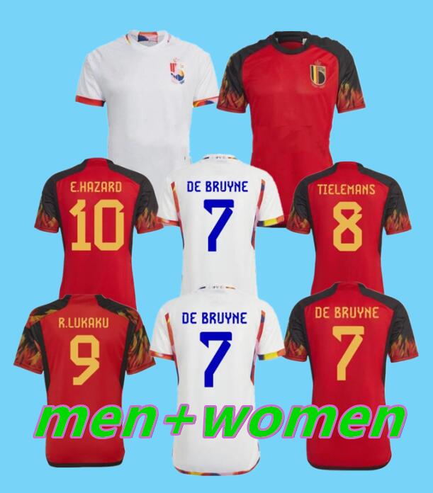 

New 2022 Belgium Soccer Jersey fans Player version COURTOIS hazard LUKAKU TIELEMANS 22 23 Michy Batshuayi Kevin De Bruyne KOMPANY men Women kids Football Shirt Kits