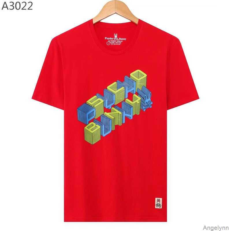 

Psycho Bunny 23 Summer New t Shirt Skeleton Rabbit Pattern High-end Print Short Sleeve Versatile Casual Cotton T-shirt Men and Women Embroidery S80t, White