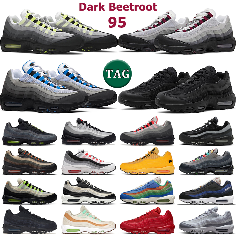 

95 running shoes men women 95s OG Neon Triple Black White Dark Beetroot Crystal Blue Solar Red Smoke Grey Olive Obsidian Volt mens trainers outdoor gym sports sneakers, 20