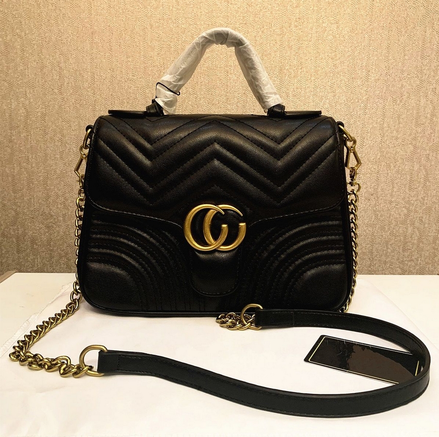 2022 Ventes Chaudes Designer De Luxe Nouveau Style Marmont Sacs Sacs À Bandoulière Femmes Chaîne En Or Sac À Bandoulière En Cuir Sacs À Main Bour