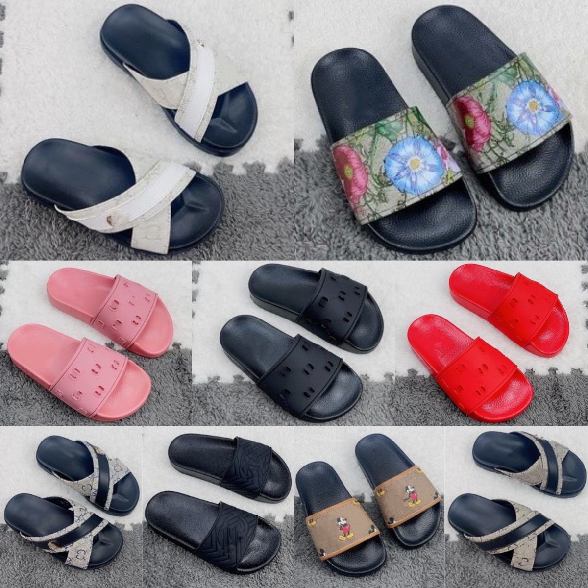 

Kids Slides Boys Girls Slippers Floral Bloom Casual Beach Shoes Children Letters Printed Platform Rubber Sandals Luxurys Brand Youth Toddler Outdoor Slide Slipper