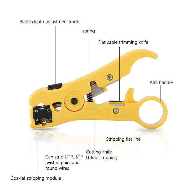 rj45 rj11 rj12 cat5 cat5e portable lan network repair tool kit utp cable tester and plier crimp crimper plug clamp pc h220510
