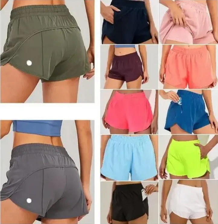 

LU yoga Short Pants Brand Womens Yoga Outfits High Waist Shorts lu-lu Exercise Fitness Wear Girls Running Elastic Adult Pants Sportswear All lululemens here, Have logo