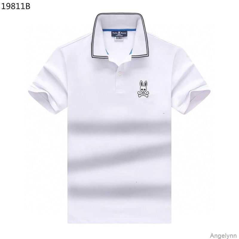 

Psycho Bunny New Polo Shirt Tshirt 2023 Summer and Autumn Skeleton Rabbit Embroidery Pearl Cotton Trendy Brand Rib Gt97, Violet