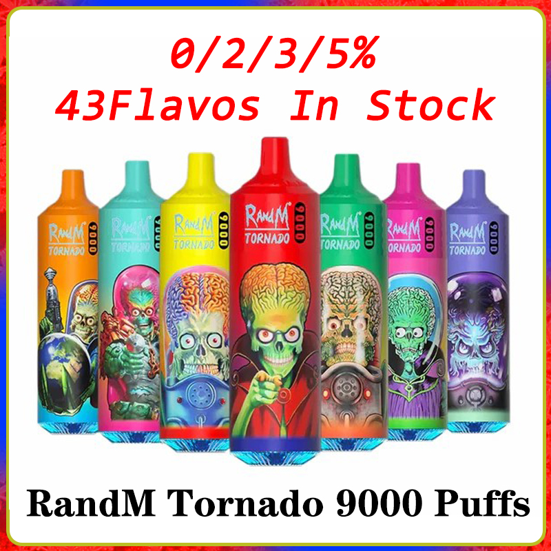 

Original RandM Tornado puff 9000 Disposable E Cigarettes 9K 9000 puff 0.8ohm Mesh Coil 18ml Pod Battery Rechargeable Electronic Cigs 9K 0% 2% 3% 5% Vape Pen 43 Flavors