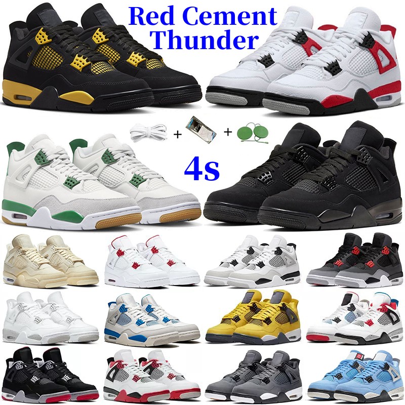 

Jumpman 4 4s basketball shoes Military Blue Red Cement Military Black Cat Pine Green Dark University Blue Seafoam White Oreo mens womens Trainers Sport Sneakers 36-47