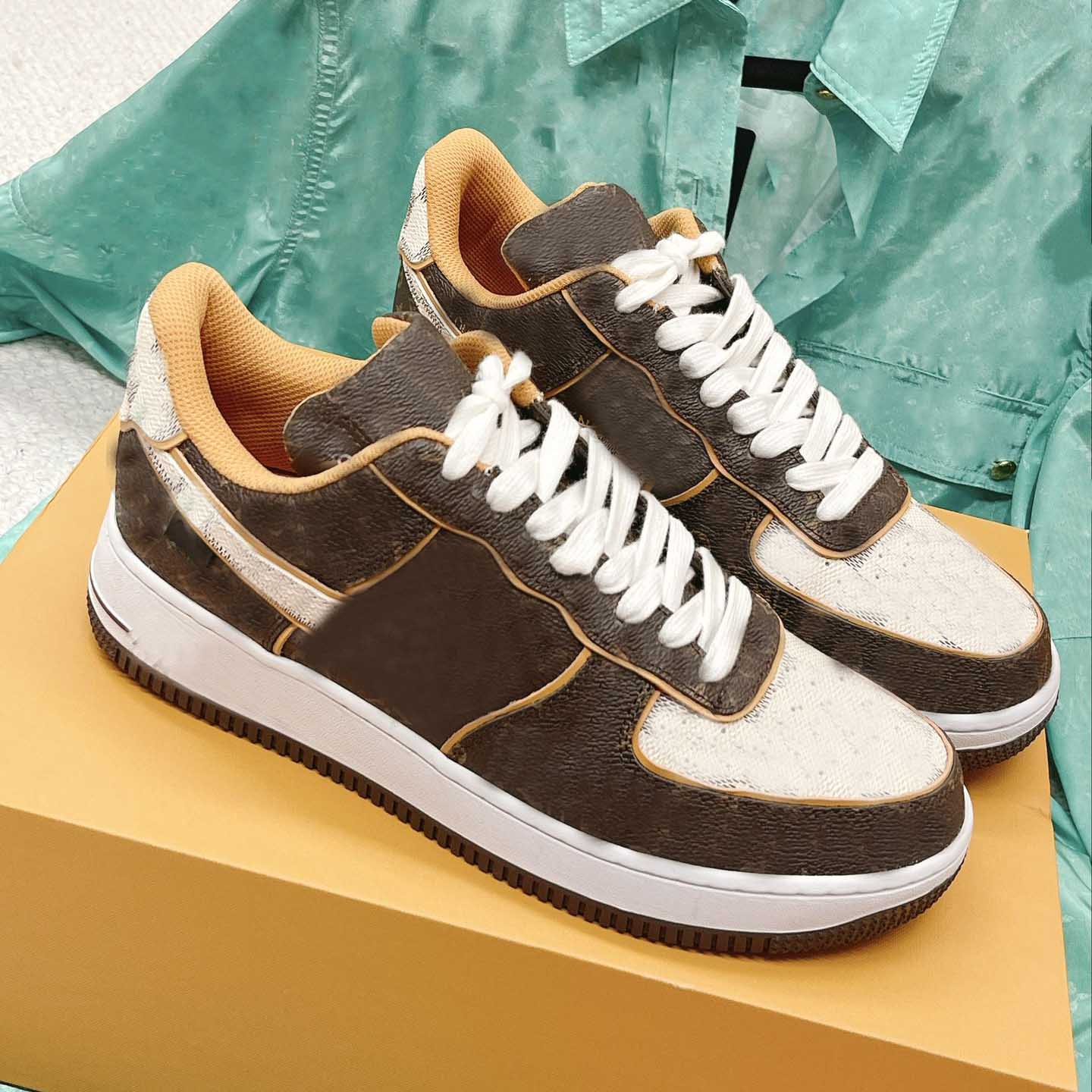 

top quality Casual Shoes Luxury brand running shoes leather casual and sports fashion women's printed letters men's outdoor flat-bottomed lace-up ., Grey