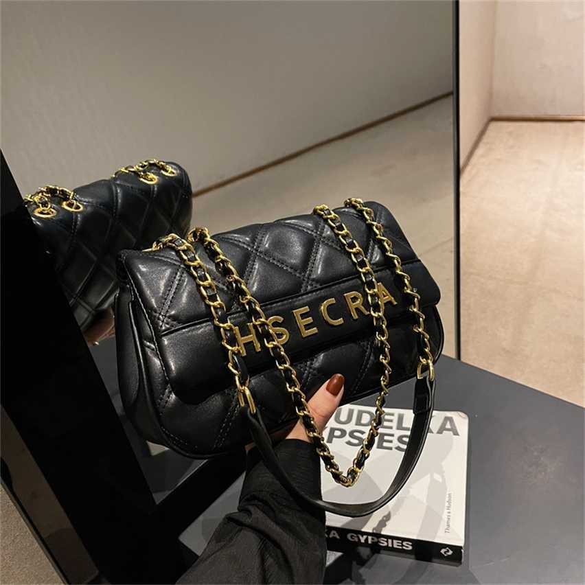 

luxury handbag shop 85% Off Baobao Women's Bag New Fashion Hardware Letter Korean Version Small and Versatile Simple Chain One Shoulder Crossbody, Black5