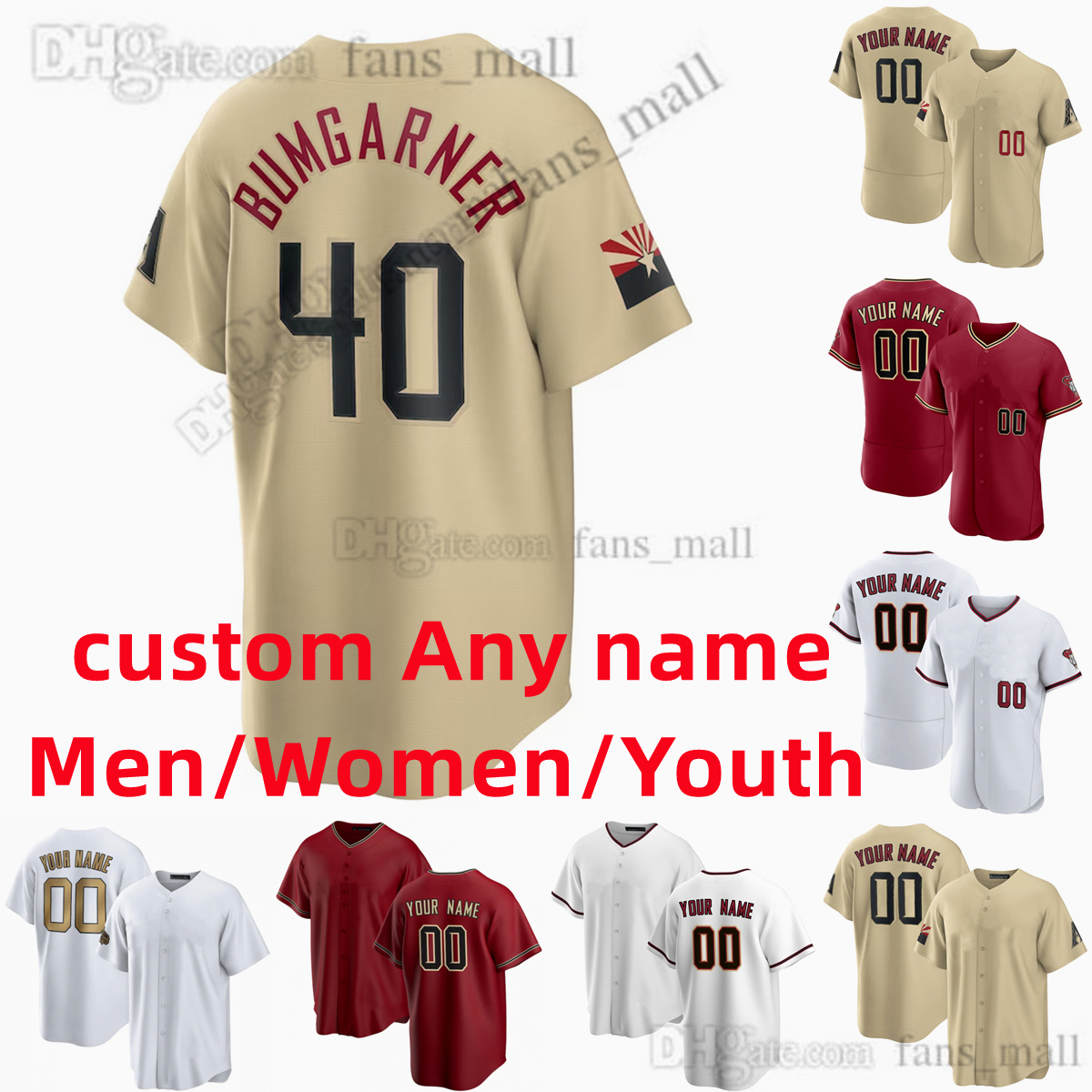 

51 Randy Johnson S-6XL Custom Baseball Jersey 40 Bumgarner Madison 20 Luis Gonzalez Ketel Marte Corbin Carroll Zac Gallen Carson Kelly Christian Walker Jerseys, Youth only s-xl
