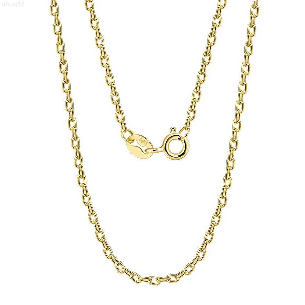 

Rinntin Gc01 Gold Jewelry Making Supplies 14k Metal Stamp Real 14k Solid Gold 1.3mm Thin Cable Chain Necklace for Women