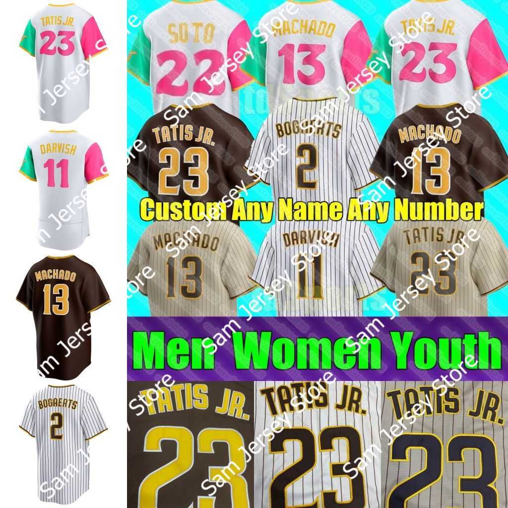 

2023 Fernando Tatis Jr Jersey -3XL Baseball Joe Musgrove Manny Machado Yu Darvish Seth Lugo Tony Gwynnn Kinsler Drury Soto Bogaerts Myers Profar Jerseys, As shown in illustration