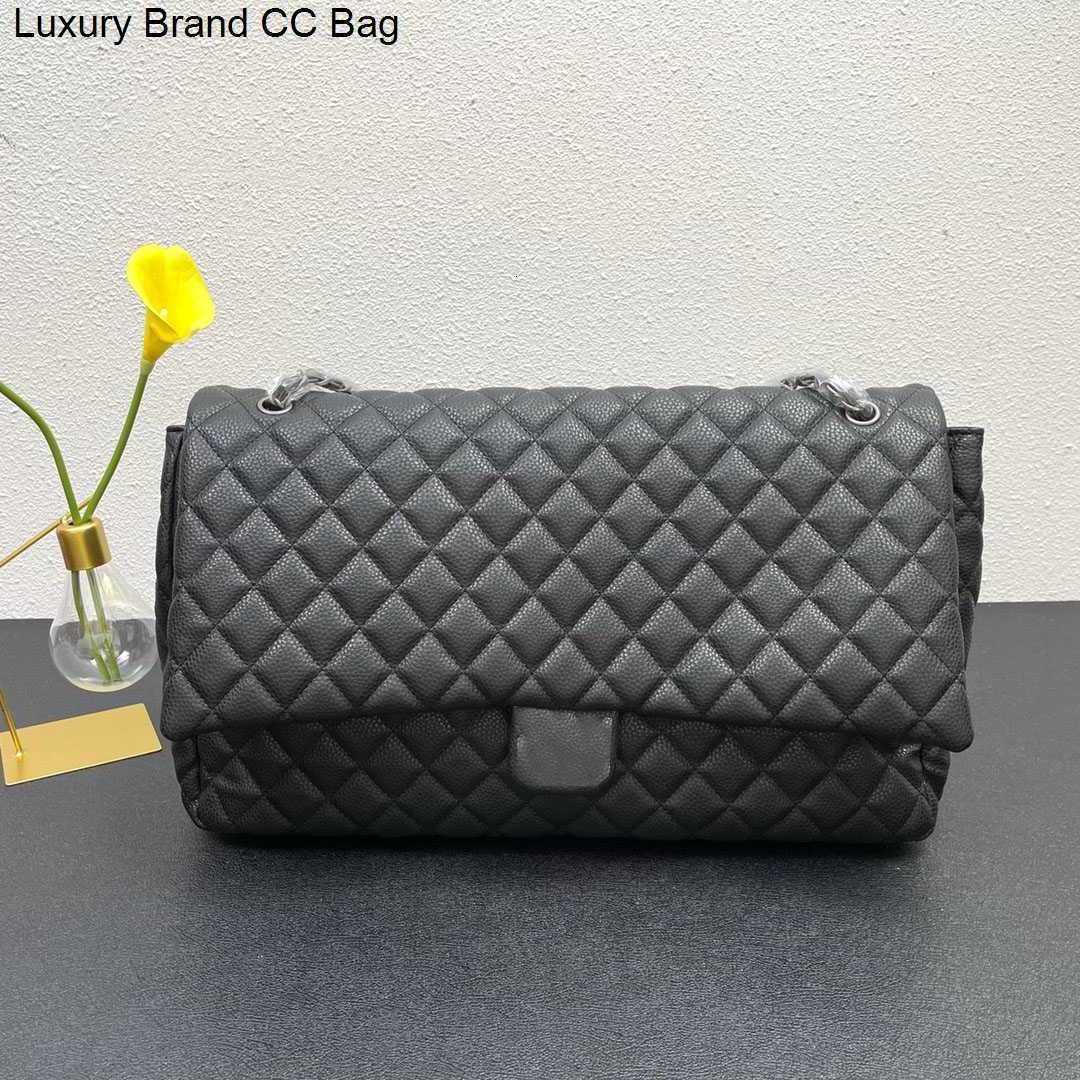 

Calfskin CC Shoulder Bags Womens Classic Bags Single Flap Maxi Caviar Leather Aged Gold/Silver Metal Hardware matelasse Chain Crossbody Handbags 46X14X26CM, Red