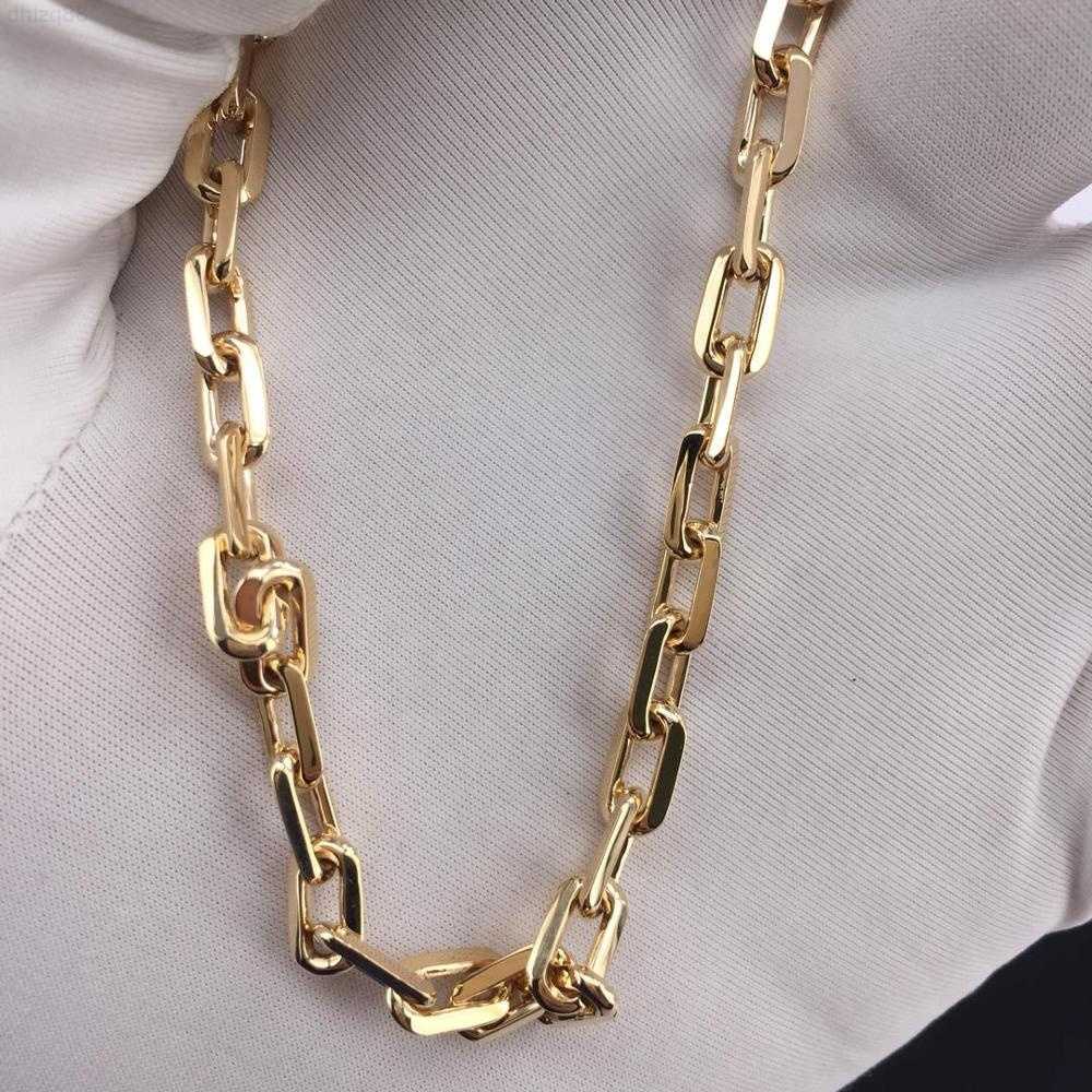 

Firstmadam Custom France Real 18k Golden Link Chain Necklace for Men and Women