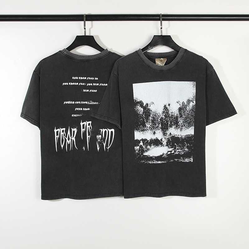 

Men's T-shirt American high street couple size mass washed to do old loose retro fashion men's and women's hip hop Tidal current large size short sleeve same hellstar model, Black