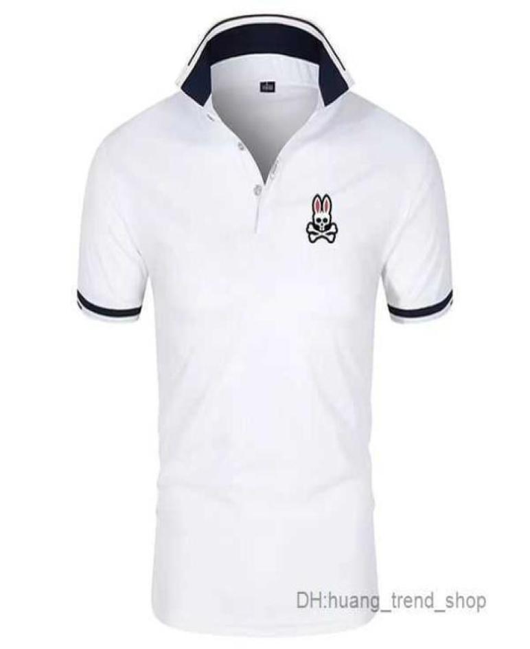 

Mens Polos Combed Cotton Summer Clothing Short Sleeve Business Design Animal Pattern Psycho Bunny Top t Shirt Casual Striped Desig1553863, Blue