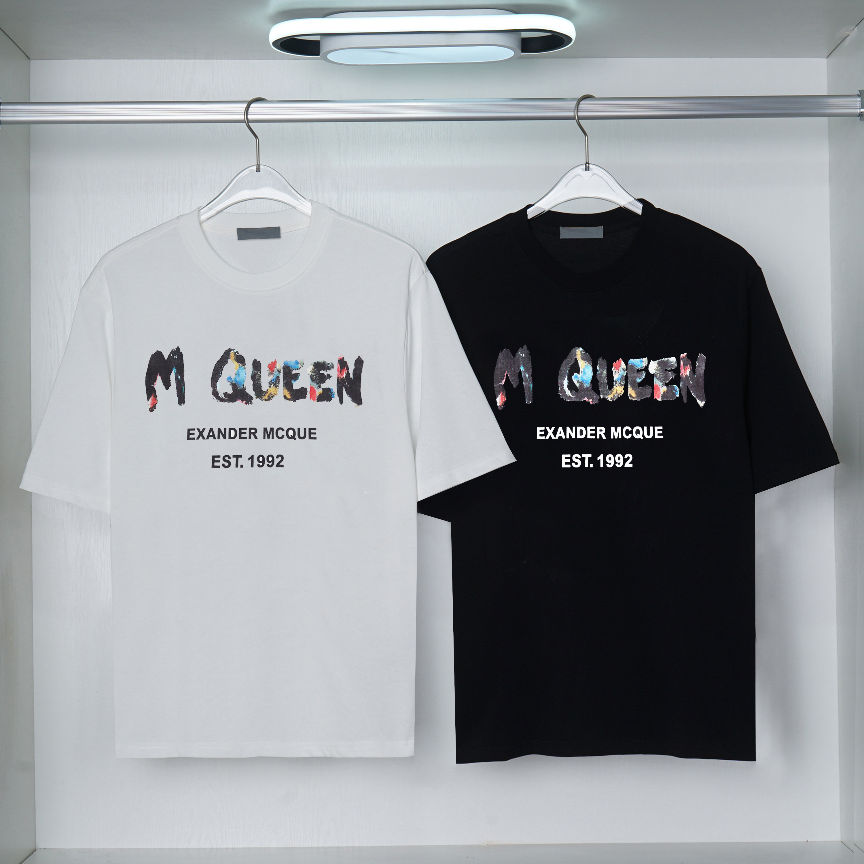 

Fashion mens T shirt designer t Shirt letter printing short sleeved tshirts men women cotton pullover tee loose half sleeves McQueen