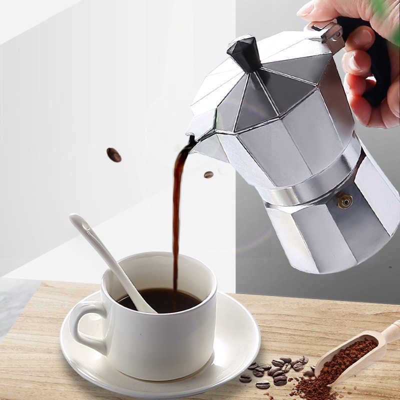 Coffee Pots 50-600ml portable moka pot fast coffee machine aluminum coffee percolator mocha espresso coffee maker utensils coffee accessories P23-image-863872281