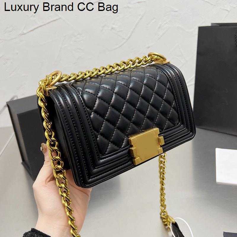 

Flap CC Shoulder Quilted Bags Luxury Mini Designer Womens Classic Bags Lambskin Genuine Leather bag Gold Metal Hardware Chain Crossbody Shoulder Outdoor Sacoche, Black